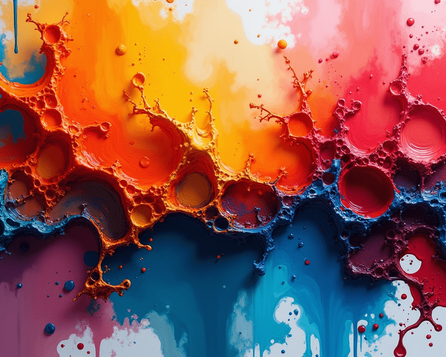 splattered paint and watercolor effect