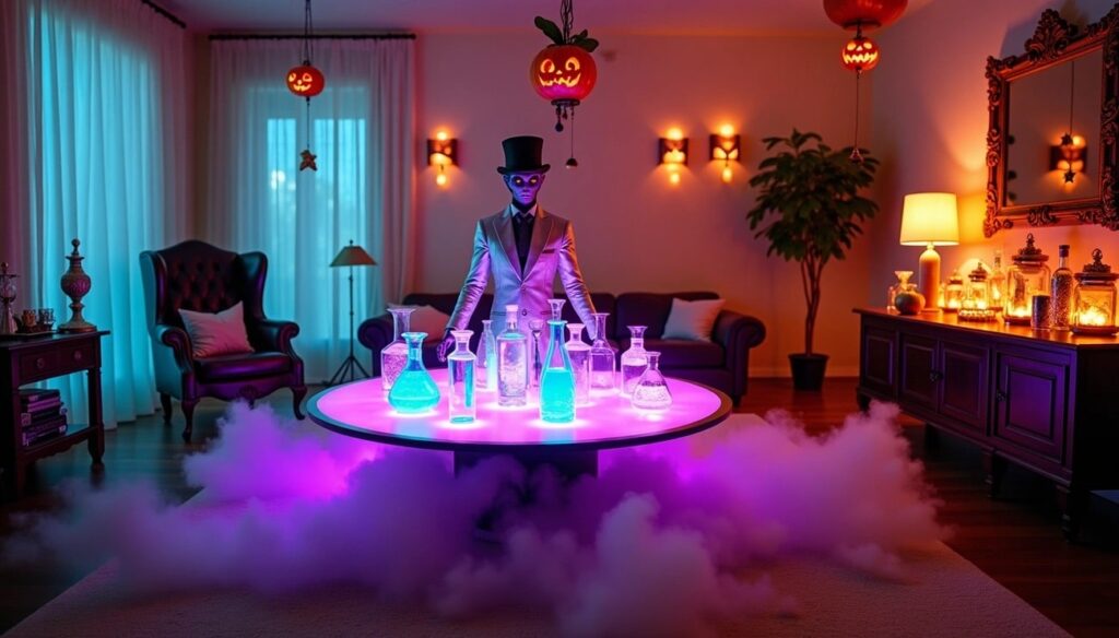 zombie mannequin hosting a halloween party