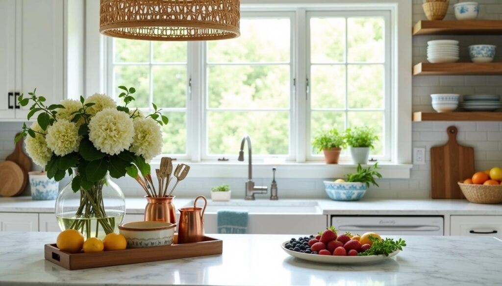 kitchen decorated for the summertime