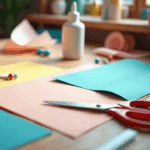 paper crafting tools scissors glue ruler