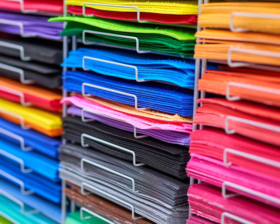 different paper types displayed and organized