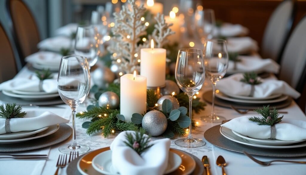 wintertime tablescape with candles