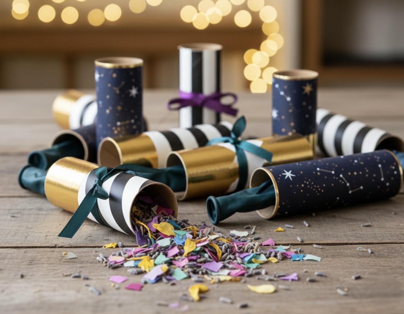 Collection of confetti party materials