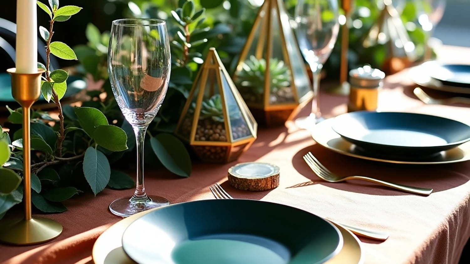 jeweled toned table setting
