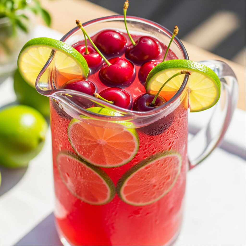 pitcher of cherry limeade cooler recipe