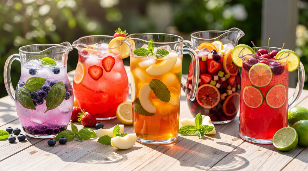 summer batch drinks for the 4th of July or any summer celebration