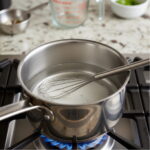 simple syrup being made on stove
