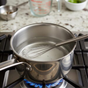simple syrup being made on stove