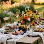 summer dinner at sunset